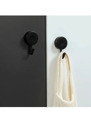 Mikasso Siyah 5'li Yapışkanlı Duvar Askısı Kancalı Askı Mutfak Banyo Askı Kendinden Yapışkanlı Askı Plastik