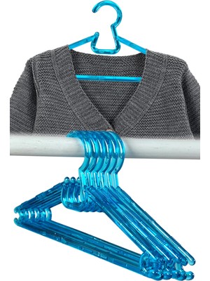 Mikasso Askı Kristal Bebek Çocuk Askısı 6 Adetli Set Baloncuklu Mavi DE102 Plastik Gri