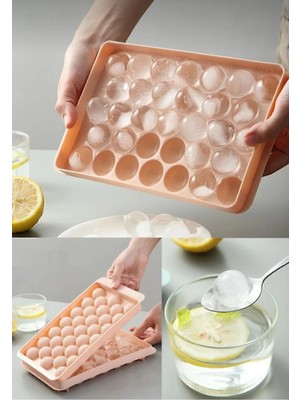 Mikasso Pratik Kapaklı 33 Bölmeli Damla Buz Kalıbı | Kapaklı Damla Model Buz Kalıbı Plastik