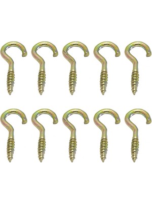 Mikasso 10 Ad. Açık Piton Kanca 18X50 - Tavana Duy Avize Asma Kancası Demir - Duvara Ip Halat Askı Aparatı