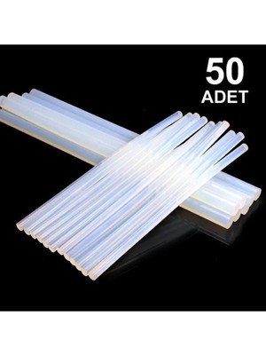 Mikasso 50 Adet, Ince Silikon, Sıcak Silikon, 7 Mm, Şeffaf Mum Silikon, Sıcak Yapıştırıcı