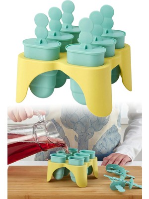 Mikasso Çubuklu Dondurma Kalıbı 6 Hazneli Buzluk Kalıp RA135 Polipropilen