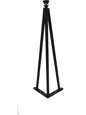 Mikasso Dekoratif Metal Boru Firkete Sehpa Ayağı (41 cm - 1 Adet) Metalik