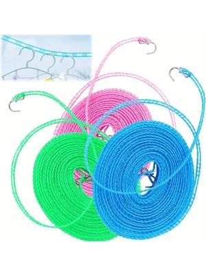 Mikasso Yeni Nesil Rüzgar Geçirmez Kaymaz Dayanıklı Taşınabilir Çamaşır Ipi Iç/dış Mekan Balkon Bahçe Kamp 5