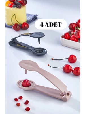 Mikasso 4 Adet Çekirdek Çıkarma Aparatı - Yeşil Siyah Zeytin, Vişne, Kiraz Çekirdeği Çıkarıcı Çok Renkli