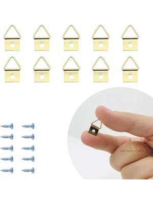Mikasso 10 Ad Üçgen Çerçeve Askısı 1 No - Oynar Başlıklı Metal Tablo Askı Aparatı - Duvar Resim Asma Kancası