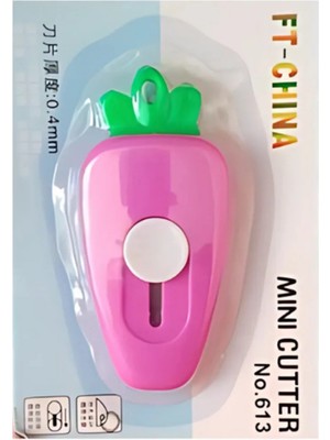 Mikasso Kawaii Havuç Şekilli Mini Maket Bıçağı Fuşya (1 Adet)