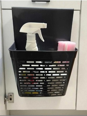 Mikasso Askılı Çok Amaçlı Dolap Içi Düzenleyici Sepet Plastik Siyah Tr