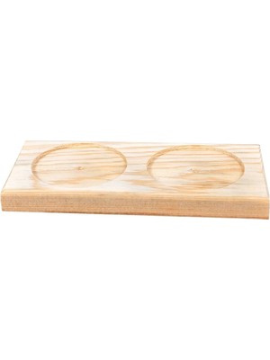 Mikasso Ahşap Yağdanlık Yağdan Altlığı Şişe Altlığı Bej