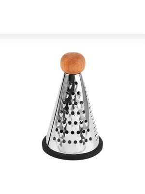 Mikasso Mini Konik Metal Rende – Ahşap Saplı & Kaymaz Taban - 3 Fonksiyonlu Çelik