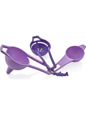 Mikasso 2 Adet Plastik Iç Içe Geçmeli 3'lü Süzgeç Huni Yumurta Ayırıcı Seti Plastik