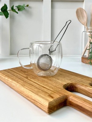 Mikasso Paslanmaz Çelik Bitki Çayı Demleme Süzgeci Maşalı Çay Süzgeci Paslanmaz Çelik