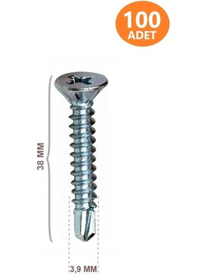 Mikasso Yhb Matkap Uçlu Akıllı Vida 3.9X38 100 Adet