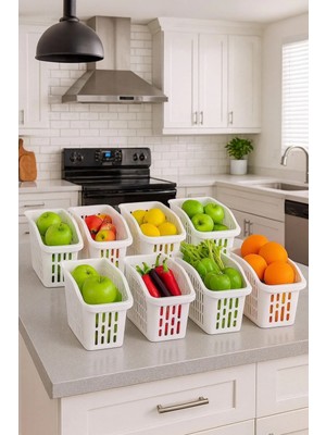 Mikasso 6 Adet Buzdolabı Içi Düzenleyici Sebze Meyve Sepeti Mutfak Banyo Tezgah Altı Üstü Organizer Plastik