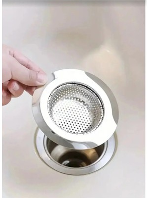 Mikasso ( 2 Adet ) 9 cm Paslanmaz Çelik Mutfak Lavabo Süzgeci Tıkanmayı Önleyici Drenej Tıpası 9cm Paslanmaz