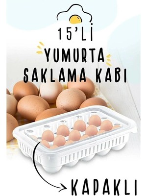 Mikasso 15'li Yumurta Saklama Kabı Plastik Beyaz