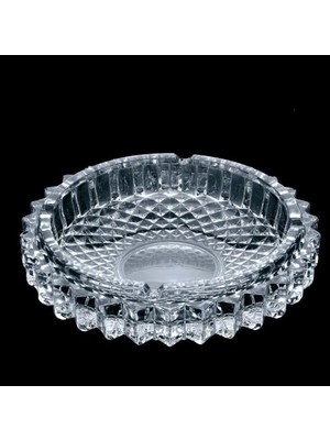 Mikasso Kristal Lüks Cam Küllük Cam Beyaz Yuvarlak