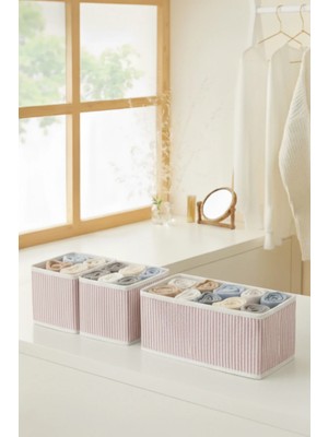 Mikasso 3 Parça Çekmece ve Dolap Içi Düzenleyici Kutu Seti – Çok Amaçlı Katlanabilir Kumaş Organizer Kumaş 2