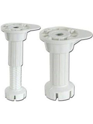 Mikasso (10 Adet) Ayarlanabilir Plastik Baza Ayağı 10-15 Cm, Çok Amaçlı Dolap Ayağı Gri
