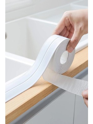 Mikasso Su Sızdırmaz Geçirmez Bant Lavabo Küvet Tezgah Kenar Bandı Banyo Mutfak Pencere Yalıtım Bandı 3,2mt