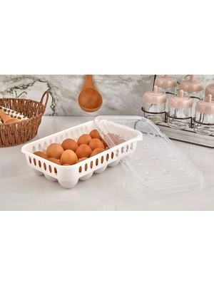 Mikasso Yumurta Saklama Kabı 15'li 1 Adet, Steril Yumurtalık, Kapaklı Yumurta Organizeri Bpa Free Plastik Be