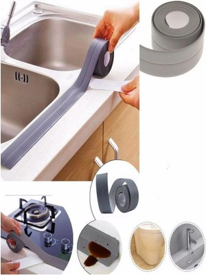 Mikasso 3.2 Metre Su Sızdırmaz Bant Kenar Mutfak Banyo Duvar Küvet Lavabo Bandı Ev Iş Ofis Için Gri Renk