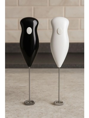 Mikasso Pilli Süt Köpürtücü Kahve Mikseri Çelik Tel Köpük Yapıcı – 1 Adet Çelik