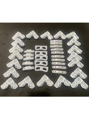 Mikasso 20 Adet Köşe Takozu,10 Adet Menteşe,5 Adet Çıt Çıt,5 Adet Tutamak Plastik