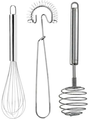 Mikasso 3 Adet Paslanmaz Çelik Çırpıcı Set Paslanmaz Çelik