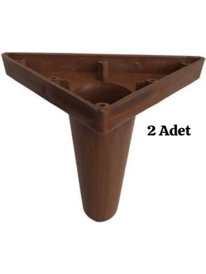 Mikasso (2 Adet) Kahverengi Mobilya Ayağı Baza Ayağı Kanepe-Koltuk Ayağı , Masa Ayak (14 Cm) Kahverengi
