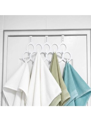 Mikasso Pratik Banyo,kapı Arkası 11 Gözlü Mutfak Havlu Askılık, Dolap Içi Düzenleyici Askılık Beyaz Plastik