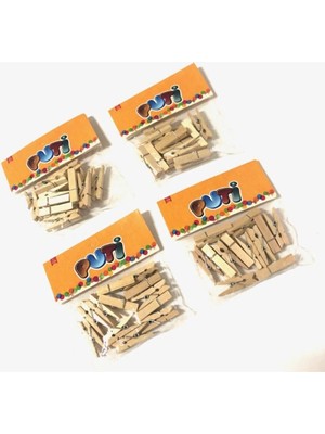 Mikasso Ahşap Büyük Mandal Natural 3.5 cm 48'li Bej