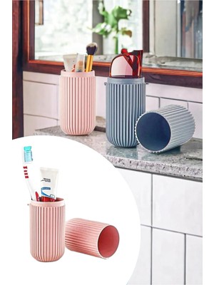 Mikasso Seyahat Tipi Aksesuar Taşıma Kabı Gözlük Diş Macunu Saklama Kutusu 6.5X20 cm Plastik 10 x 15 Bordo