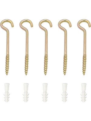 Mikasso 5 Ad. Uzun Açık Piton Kanca 19X120 - Tavana Duy Avize Asma Kancası Demir - Asma Tavana Askı Aparatı