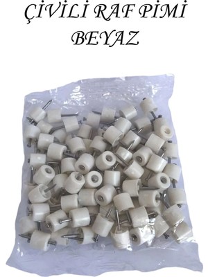 Mikasso Çivili Raf Pimi Duvar Dolap Mobilya Pimi Sert Plastik Raf Tutucu Beyaz 100 Adet Tekli (1 Paket) Beya