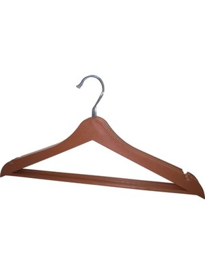 Mikasso Ahşap Görünümlü Plastik Askı 3'lü Dolap Askısı Askılığı Plastik Mavi Tek Ebat