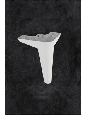 Mikasso (2 Adet) Plastik Beyaz Ayak 15 cm Mobilya, Koltuk Ayağı , Baza Ayağı, Masa, Dolap Ayağı Beyaz