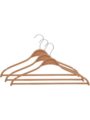 Mikasso Woodly, Ahşap Görünümlü Elbise Askısı 3'lü Ahşap Beyaz