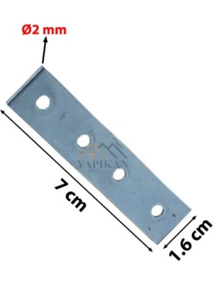 Mikasso 16 Adet Düz Demir Gönye Köşebent 2X16X70MM - Mobilya Dolap Raf Masa Kenar Köşe Bağlantı Birleştirme