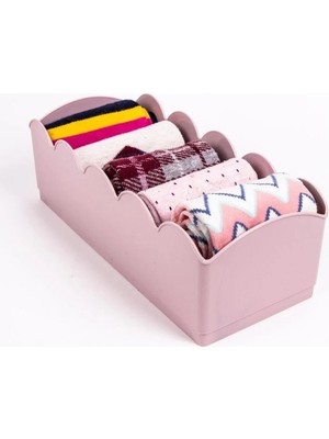 Mikasso Decobella Çorap Toka Düzenleyici Çekmece Içi Organizer Dolap Düzenleyici Plastik 10 x 15 Pembe Tr