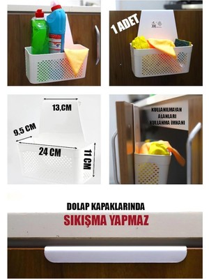 Mikasso Asılabilir Mutfak ve Banyo Dolabı Düzenleyici, Malzeme Kovası Plastik Gri