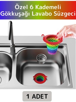 Mikasso Uzun Ömürlü 6 Kademeli Katlanabilir Gökkuşağı Mutfak Lavabo Musluk Tıkanma Önleyici Lavabo Süzgeci P