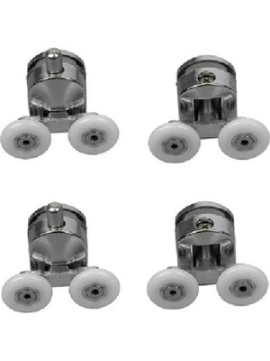 Mikasso Duşakabin Tekeri Krom Kırılmaz Çift Teker Duşakabin Rulmanı 4 Lü Set
