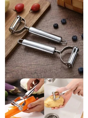 Mikasso Soyacak Jülyen Paslanmaz Çelik Sebze Meyve Soyacağı Gümüş