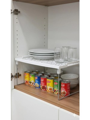 Mikasso Plastik Metal Ayaklı Dikdörtgen Mini Raf Düzenleyici Organizer Beyaz Belirtilmemiş Beyaz Tr