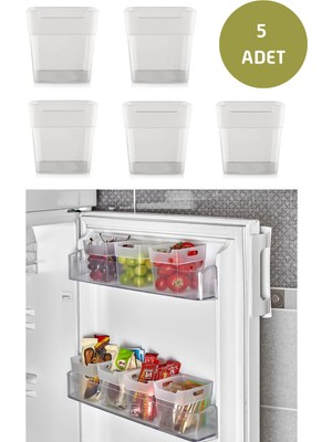 Mikasso 5 Adet Buzdolabı Kapak Içi Raf Organizeri, Banyo Kozmetik Düzenleyici Kap Çok Amaçlı Mini Kutu Seti