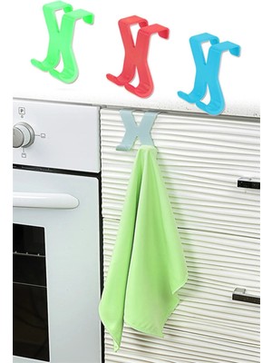 Mikasso Banyo Mutfak Için Dolap Kapağı ve Çekmece Üstü Havlu Askısı Asorti Plastik Karışık