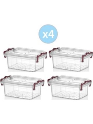 Mikasso 4 Lü Mini Kiler Saklama Seti Plastik Turuncu