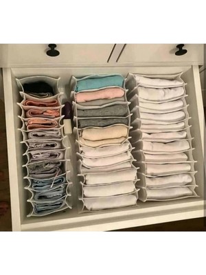 Mikasso 3'lü Iç Giyim Düzenliyici Organizer Set Pamuklu Beyaz Um