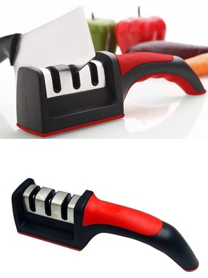 Mikasso Bıçak Bileyici - Profesyonel Bıçak Bileme Makinesi Siyah Renk Plastik Kırmızı